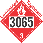 Flammable Class 3 UN3065 Tagboard DOT Placard