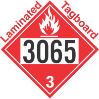 Flammable Class 3 UN3065 Tagboard DOT Placard