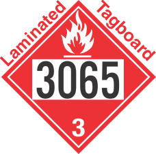 Flammable Class 3 UN3065 Tagboard DOT Placard