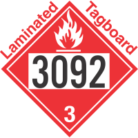 Flammable Class 3 UN3092 Tagboard DOT Placard