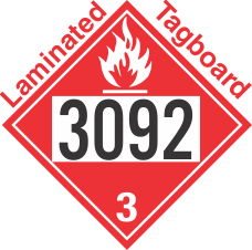 Flammable Class 3 UN3092 Tagboard DOT Placard