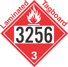 Flammable Class 3 UN3256 Tagboard DOT Placard