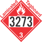 Flammable Class 3 UN3273 Tagboard DOT Placard