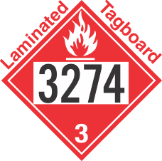 Flammable Class 3 UN3274 Tagboard DOT Placard