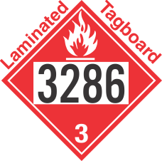 Flammable Class 3 UN3286 Tagboard DOT Placard
