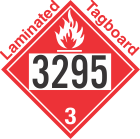 Flammable Class 3 UN3295 Tagboard DOT Placard