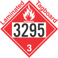 Flammable Class 3 UN3295 Tagboard DOT Placard