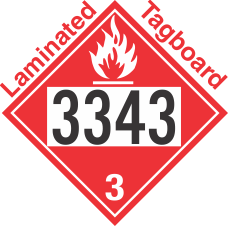Flammable Class 3 UN3343 Tagboard DOT Placard