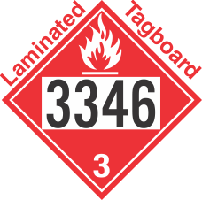 Flammable Class 3 UN3346 Tagboard DOT Placard