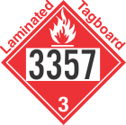Flammable Class 3 UN3357 Tagboard DOT Placard