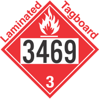 Flammable Class 3 UN3469 Tagboard DOT Placard