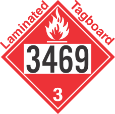 Flammable Class 3 UN3469 Tagboard DOT Placard