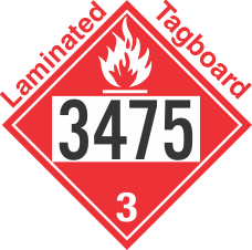 Flammable Class 3 UN3475 Tagboard DOT Placard