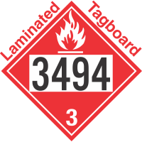 Flammable Class 3 UN3494 Tagboard DOT Placard