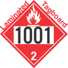 Flammable Gas Class 2.1 UN1001 Tagboard DOT Placard