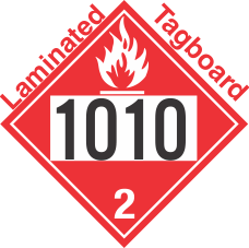 Flammable Gas Class 2.1 UN1010 Tagboard DOT Placard
