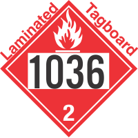 Flammable Gas Class 2.1 UN1036 Tagboard DOT Placard