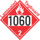 Flammable Gas Class 2.1 UN1060 Tagboard DOT Placard
