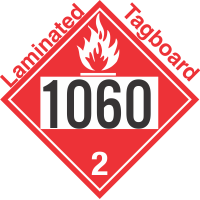 Flammable Gas Class 2.1 UN1060 Tagboard DOT Placard