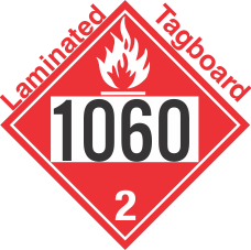 Flammable Gas Class 2.1 UN1060 Tagboard DOT Placard