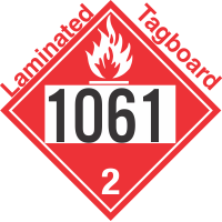 Flammable Gas Class 2.1 UN1061 Tagboard DOT Placard