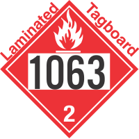 Flammable Gas Class 2.1 UN1063 Tagboard DOT Placard