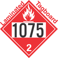Flammable Gas Class 2.1 UN1075 Tagboard DOT Placard