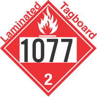 Flammable Gas Class 2.1 UN1077 Tagboard DOT Placard