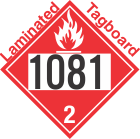Flammable Gas Class 2.1 UN1081 Tagboard DOT Placard
