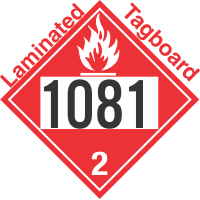 Flammable Gas Class 2.1 UN1081 Tagboard DOT Placard