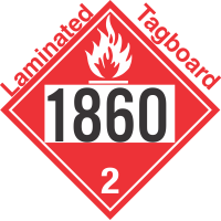 Flammable Gas Class 2.1 UN1860 Tagboard DOT Placard