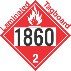 Flammable Gas Class 2.1 UN1860 Tagboard DOT Placard