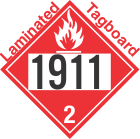 Flammable Gas Class 2.1 UN1911 Tagboard DOT Placard