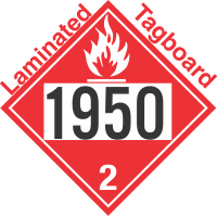 Flammable Gas Class 2.1 UN1950 Tagboard DOT Placard