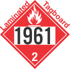 Flammable Gas Class 2.1 UN1961 Tagboard DOT Placard