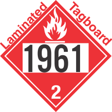 Flammable Gas Class 2.1 UN1961 Tagboard DOT Placard