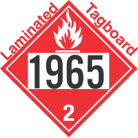 Flammable Gas Class 2.1 UN1965 Tagboard DOT Placard