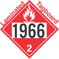 Flammable Gas Class 2.1 UN1966 Tagboard DOT Placard