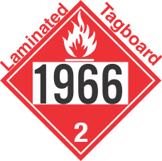 Flammable Gas Class 2.1 UN1966 Tagboard DOT Placard