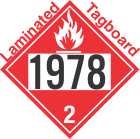 Flammable Gas Class 2.1 UN1978 Tagboard DOT Placard