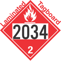 Flammable Gas Class 2.1 UN2034 Tagboard DOT Placard