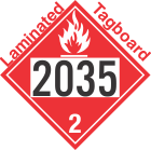 Flammable Gas Class 2.1 UN2035 Tagboard DOT Placard
