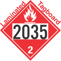 Flammable Gas Class 2.1 UN2035 Tagboard DOT Placard