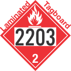 Flammable Gas Class 2.1 UN2203 Tagboard DOT Placard