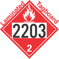 Flammable Gas Class 2.1 UN2203 Tagboard DOT Placard