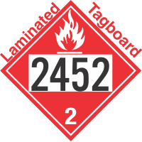 Flammable Gas Class 2.1 UN2452 Tagboard DOT Placard