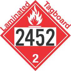 Flammable Gas Class 2.1 UN2452 Tagboard DOT Placard
