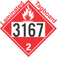 Flammable Gas Class 2.1 UN3167 Tagboard DOT Placard