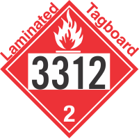 Flammable Gas Class 2.1 UN3312 Tagboard DOT Placard