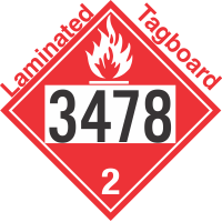 Flammable Gas Class 2.1 UN3478 Tagboard DOT Placard